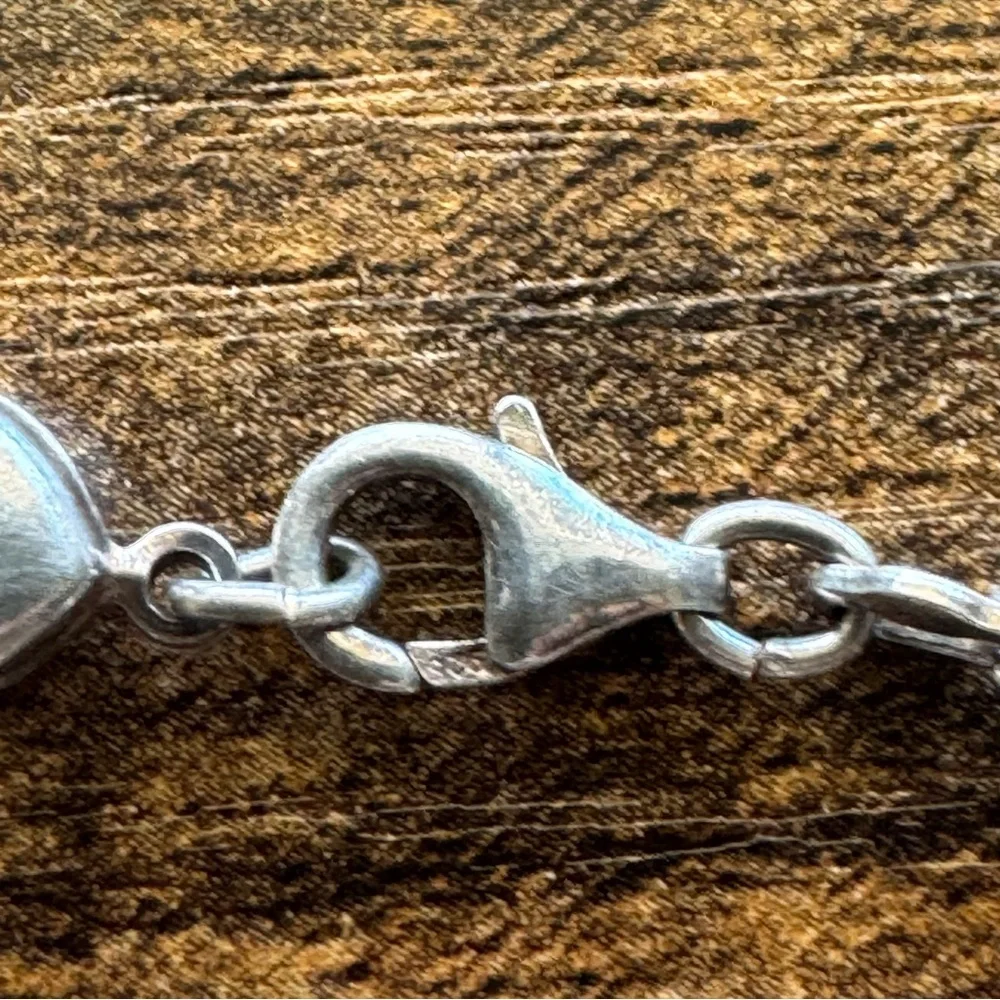 Sterling Silver 925 Heart Charm Bracelet 7.5” - Picture 7 of 7
